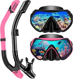 Littlejsy 313091845802 Snorkeling Gear For Adults Dry-top Snorkel Set Scuba Diving Mask 180 Panoramic