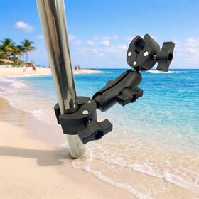 Lmuwecno Gp428c Meow Garden Double Mount Clamp On Umbrella For Chair Hands Free Large Black