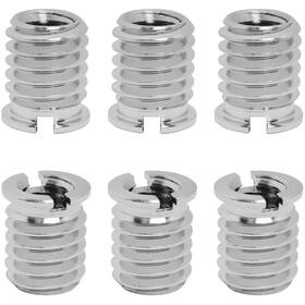 Tsaemcsa-12-s-6 Luorng Threaded Screw Adapter 6pcs 1/4 Inch -20 Female To 3/8 -16 Male Easy Silver