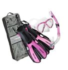 Lysb00d7oadrg-sprtseqip Head Mares Mask Fin Dry Snorkel Set Pink Medium