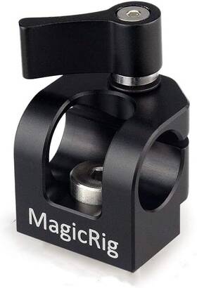Magicrig 778739274503 Single Hole 15mm Rod Clamp For Arri-type Accessory Mount On Camera Black
