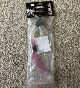 481053wh Mares Ergo Dry Scuba Diving And Snorkeling Snorkel Clear Pink