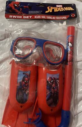 33731801k22 Marvel Spider-man Swim Set 1 Mask Snorkel Pair Of Flippers