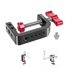 62021 Mechrig C Clamp Desk Camera Mount Aluminum Table C-clamp With 1/4 Inch 3/8 Red 62021 Mechrig C Clamp Desk Camera Mount Aluminum Table C-clamp With 1/4 Inch 3/8 Red