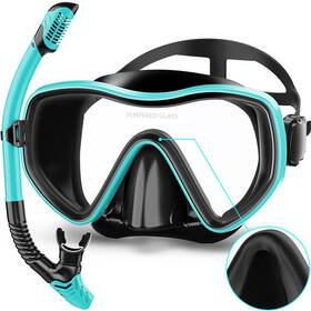 Melumilu 679065066575 Snorkeling Gear For Adults Dry Snorkel Set 180 Panoramic Wide View Anti-fog