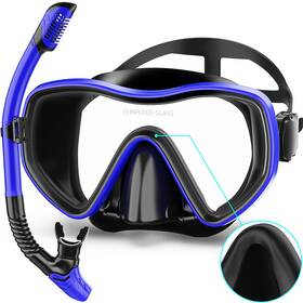 Melumilu 679065066582 Snorkeling Gear For Adults Dry Snorkel Set 180 Panoramic Wide View Anti-fog
