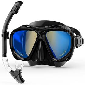 Melumilu 679065066681 Snorkel Set For Adults Dry Mask And Gear Wide View Anti-fog Diving