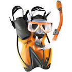 Fn-308-w-sm Mk-252-w Sk-236-w Db-601 Scuba Max Junior Snorkeling Diving Mask Dry Snorkel Fins Set
