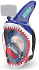 Nebibo Shark Kids Snorkel Mask Full Face Set Ages 6 X-small Blue