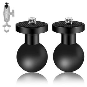 05074 Niewalda 2pc Aluminum Alloy 1 Inch Ball Mount Adapter With 1/4 -20 Threaded Stud For Black