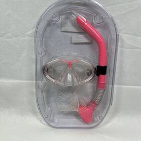 Ocean Pro 020545109907 Snorkeling Set With Mask Coral Pink Tempered Lens