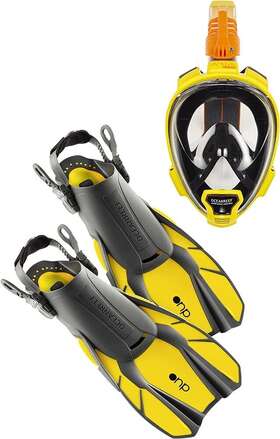 Cb00017 Ocean Reef - Aria Qr And Duo Fins Combo Yellow Mask M/l L/xl