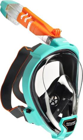 Or019077 Ocean Reef Aria Qr Quick Release Full Face Snorkel Mask With - 180 Degree Und