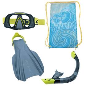 Oceanic 1985277 Adult 3-piece Snorkeling Set Fins Snorkel Panoramic Mask And Carry Bag