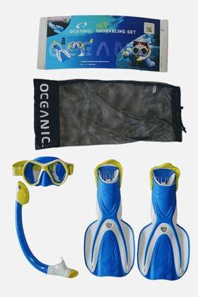 Oceanic 882689156946 Youth Snorkeling Set Tempered Glass Lense S/m 3-6 Years 5 Pcs