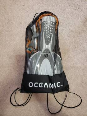 En16804 Oceanic Snorkeling Set Adjustable Adult Fins Mask Mesh Bag Small Medium