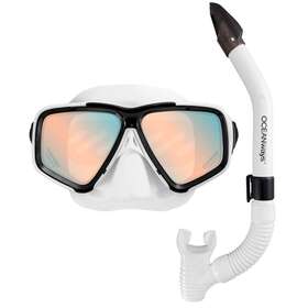 Msksnk69 Oceanways Seesharp Underwater Hd Vision Mask &snorkel With Max Dry Wave Guard Combo