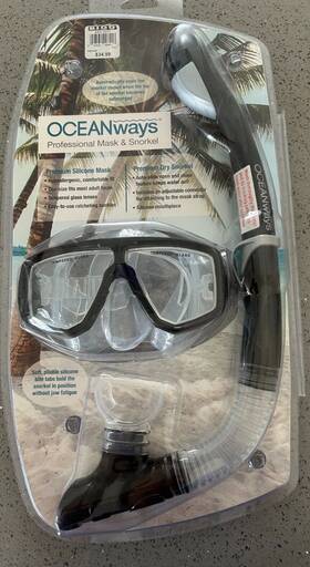 Ss801-hvp Oceanways Professional Mask Silicone And Snorkel Combo Black One Size Hardly Used