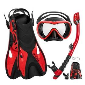 Octupus 198168198391 Snorkeling Equipment Set Complete Snorkel Gear For Adults S/m Red - Inclu