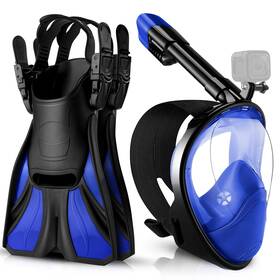 Odoland 971435245646 Snorkeling Packages Full Face Snorkel For Adults And Youth With Mount Adjusta