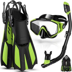 Sp0471bgm Odoland Snorkel Set Adults Kid Snorkeling Packages With Dry Top Diving Mask