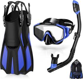 Sp0471m Odoland Snorkel Set Adults Snorkeling Packages With Dry Top Diving Mask Anti-fog