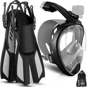 Sp0811bm Odoland Snorkeling Packages For Adults And Youth Full Face Snorkel Mask With Camera Mo