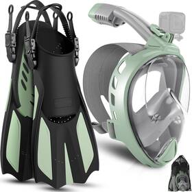 Sp0811gl Odoland Snorkeling Packages For Adults And Youth Full Face Snorkel Mask With Camera Mo