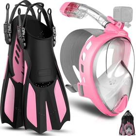 Sp0811tpl Odoland Snorkeling Packages For Adults And Youth Full Face Snorkel Mask With Camera Mo