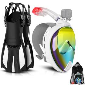 Sp0849twcm Odoland Snorkeling Packages Diving Full Face Mask With Camera Mount Adjustable Swim