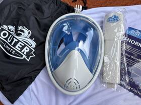 B06xhs257k Outer Limits Full Face Snorkel Mask White/blue Size L/xl New Complete Set