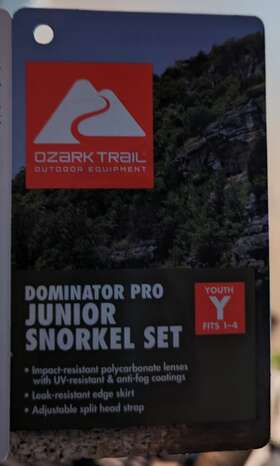25053e Ozark Trail Dominator Pro Junior Snorkel Set Teal With Carry Bag