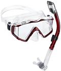 Paq3wmsc-rd Phantom Aquatics Panoramic Scuba Mask Snorkel Set Red 852688833353