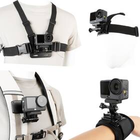 Pellking 791137337441 Magnetic Quick Release Vlog Mount Kit Chest Harness Head Black