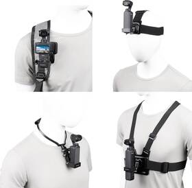 Dop3-4in1 Pellking 4in1 Dji Osmo Pocket 3 Accessories Kit Chest And Neck Mount Black