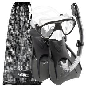 Phantom Aquatics 095229383225 Speed Sport Signature Fin Snorkel Set Silver Small/size 4-7
