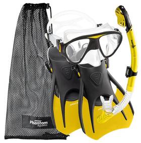Phantom Aquatics 095229383300 Speed Sport Signature Fin Snorkel Set Yellow Large/size 10-13