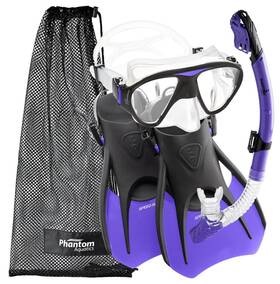 Phantom Aquatics 095229383317 Speed Sport Signature Fin Snorkel Set Lilac Small/size 4-7