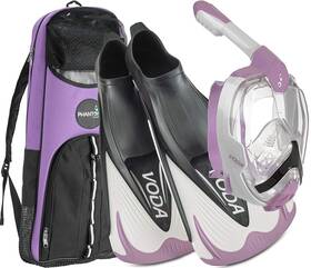 Phantom Aquatics 194773050031 Italian Design Snorkeling Full Face Snorkel Foldable 180 Degree Panoramic V