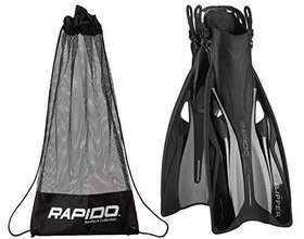 Phantom Aquatics 194773055050 Rapido Boutique Collection Flipper Open Heel Adjustable Snorkel Fin With Snor