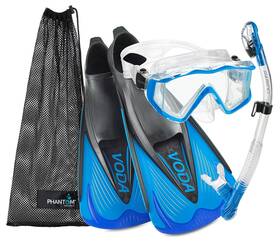 Phantom Aquatics 194773056163 Rapido Boutique Collection Full Foot Fins Bundled With Panoramic View Tempere