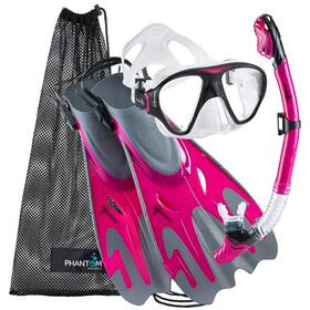 Phantom Aquatics 194773058747 Italian Collection Legendary Panoramic View Fin Dry Snorkel Set With Deluxe S