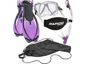 Phantom Aquatics 194773143580 Snorkeling Set S/m 6-9 Lilac Us / Eu 38-42