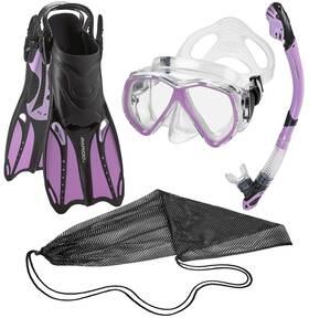 Phantom Aquatics 194773146291 Rapido Adult Fin Snorkel Set Panoramic View Dry Inch
