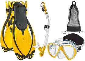Phantom Aquatics 194773146734 Rapido Boutique Collection Tempered Glass Panoramic View Snorkel Mask Dry To