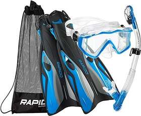 Phantom Aquatics 194773146758 Rapido Boutique Collection Clareza Three Window Tempered Glass Lens Mask Fin