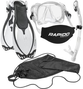 Phantom Aquatics 194773148547 Rapido Boutique Collection Otimo Duo Tempered Lenses Fin Snorkel Snorkeling S