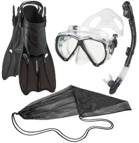 Phantom Aquatics 194773148837 Rapido Adult Fin Snorkel Set Panoramic View Dry Inch