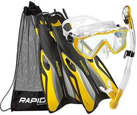Phantom Aquatics 194773152063 Rapido Boutique Collection Clareza Three Window Tempered Glass Lens Mask Fin