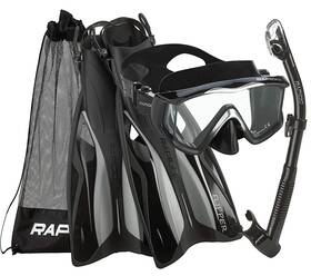 Phantom Aquatics 194773152315 Rapido Boutique Collection Clareza Three Window Tempered Glass Lens Mask Fin